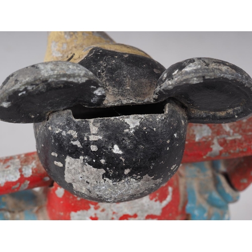 143 - A 1930s French painted aluminium Mickey Mouse/Steamboat Willie money box/still bank, 8