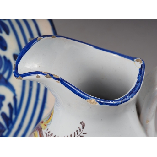 8 - A Continental faience dish with blue flower decoration, 12