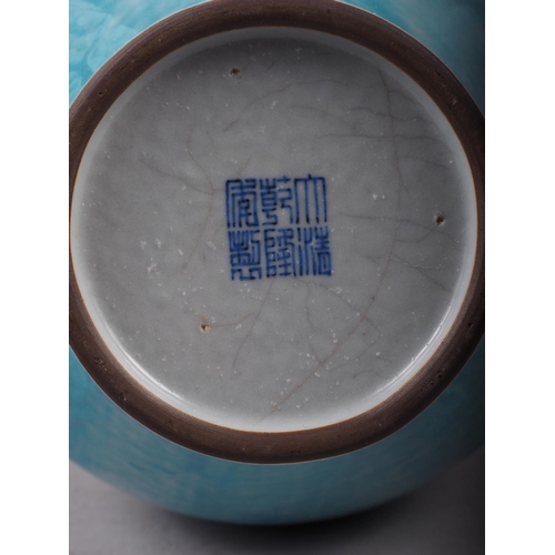 83 - A Chinese porcelain oviform vase with flared rim, 12