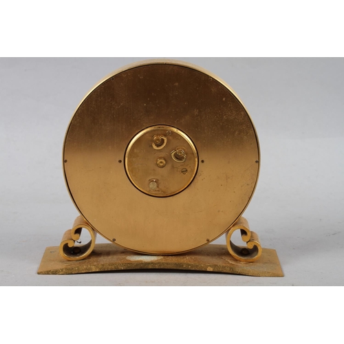 121 - An Imhof 1960 gilt cased mantel clock with alarm movement, 7