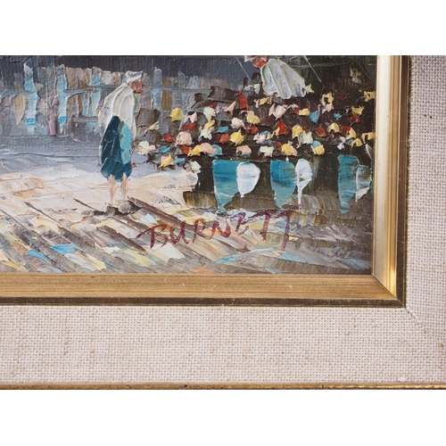 391 - Burnett: oil on canvas, Parisian scene, 7 1/2