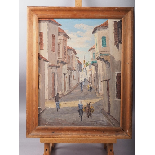 391 - Burnett: oil on canvas, Parisian scene, 7 1/2