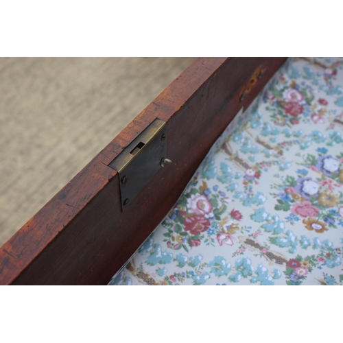 436 - A 19th century figured mahogany chest of two short and three long graduated drawers with oval brass ... 