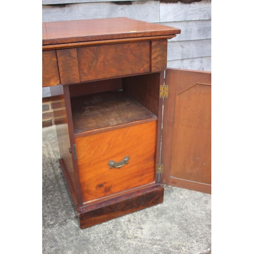 438 - A 19th century mahogany ledge back double pedestal sideboard, fitted three drawers over cupboards, o... 