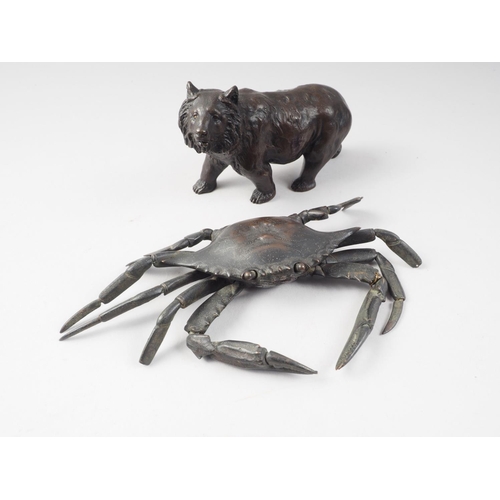 136 - A Japanese bronze model of a bear, 5