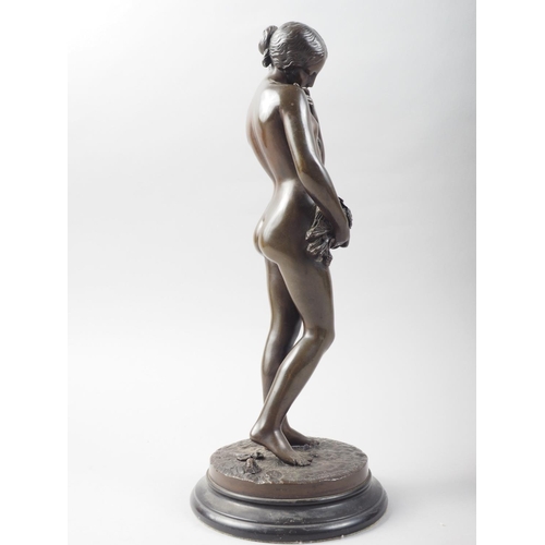 138 - After Charles Cumberworth: a patinated bronze of Venus with a snake and flowers, 12 1/4