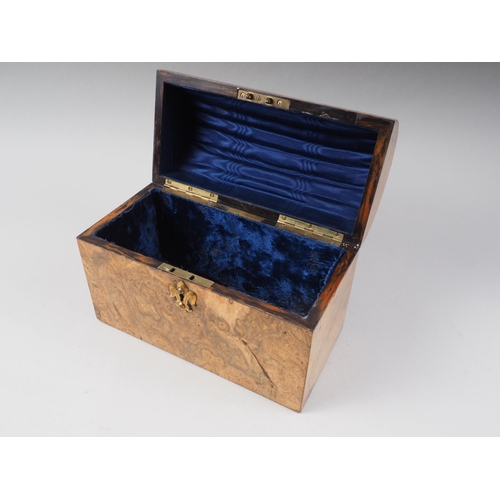 155 - A 19th century burr walnut dome top stationery box, 9