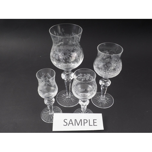 16 - A Meissen engraved glass part table service