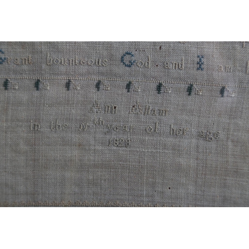 166 - An early 19th century verse sampler, by Ann Adam 1824, 13