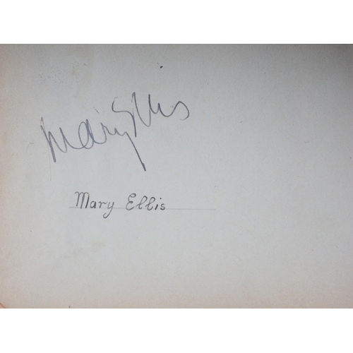 211 - An autograph book, reputedly containing autographs from Max Miller, Mary Ellis, Arthur Askey and man... 