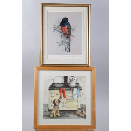 335 - Two prints, scenes of Rome, a watercolour street scene (damaged frame), two 