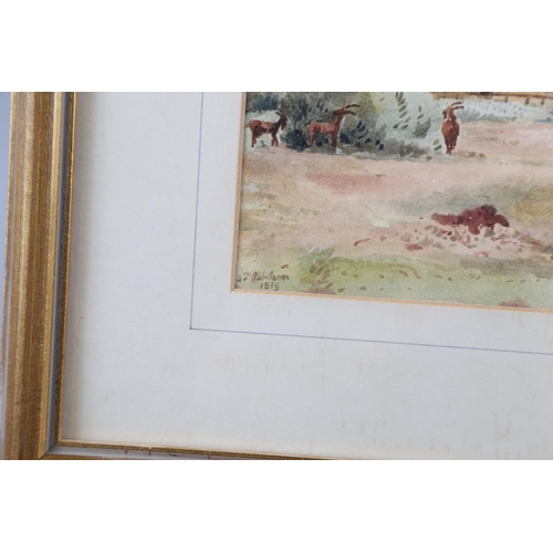 358 - Elizabeth Deverell: watercolour on ivorine, 