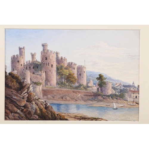 368 - English 19th century school, 1873: watercolour view of Conway Castle, 6 1/2