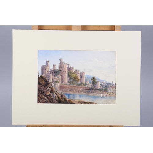 368 - English 19th century school, 1873: watercolour view of Conway Castle, 6 1/2