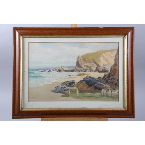 381 - W E Croxford, 08: watercolours, coastal scene, 10 3/4