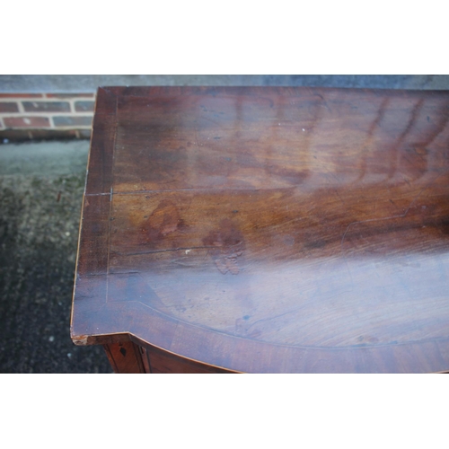 427 - A 19th century mahogany break bowfront sideboard, fitted two central drawers flanked cupboards, on s... 