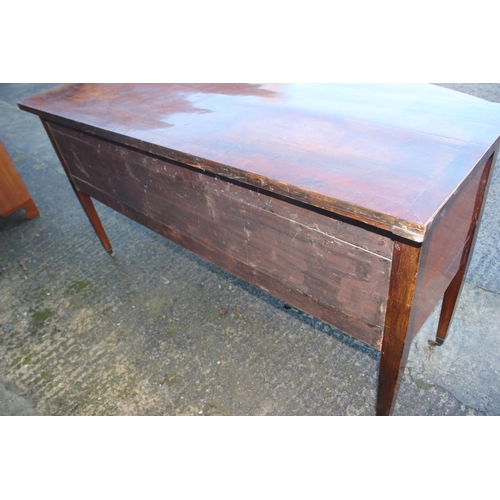 427 - A 19th century mahogany break bowfront sideboard, fitted two central drawers flanked cupboards, on s... 