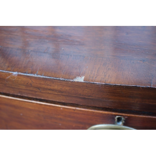 430 - A 19th century mahogany and banded bowfront chest of two short and three long graduated drawers with... 