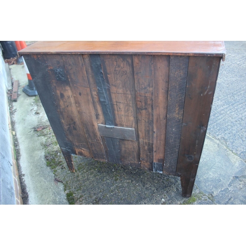 430 - A 19th century mahogany and banded bowfront chest of two short and three long graduated drawers with... 