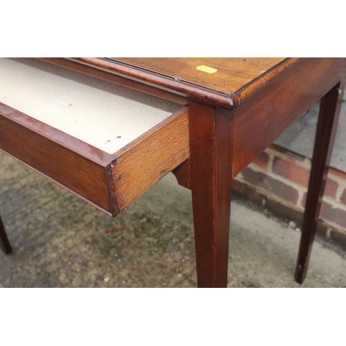 441 - An early 19th century mahogany side table, fitted one drawer, on square taper chamfered supports, 32... 