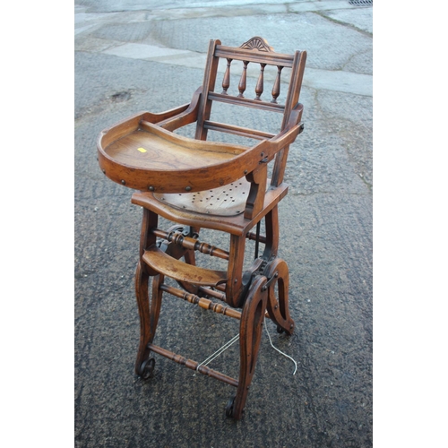 454 - A child's 19th century metamorphic high/rocking chair