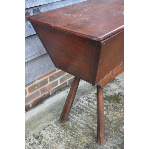 458 - An antique elm dough bin, on chamfered supports, 40