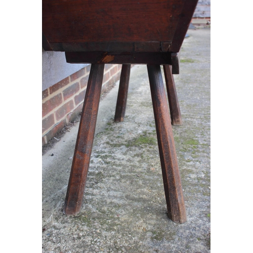 458 - An antique elm dough bin, on chamfered supports, 40