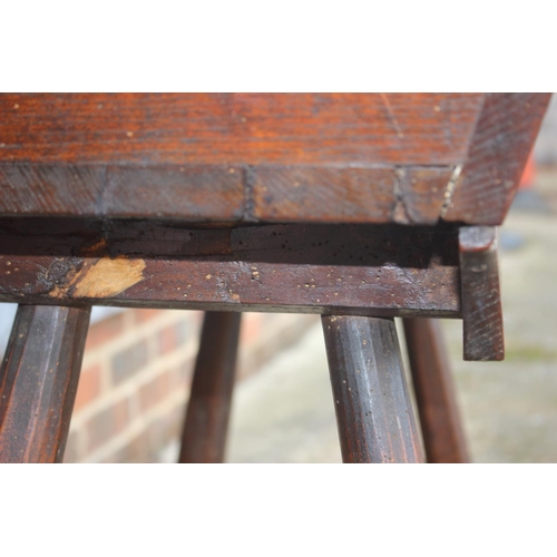 458 - An antique elm dough bin, on chamfered supports, 40