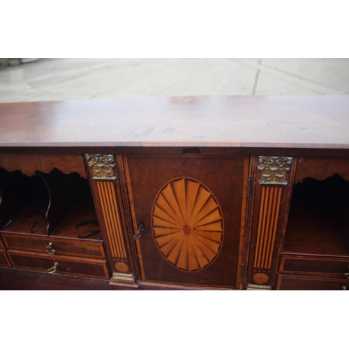 475 - A George III mahogany box and ebony strung fall front bureau, the interior fitted drawers and pigeon... 