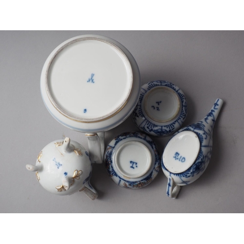 62 - A Meissen blue and white jug and cover, 6