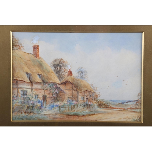 356 - Ernest T Potter: watercolours, timber frame cottages, 