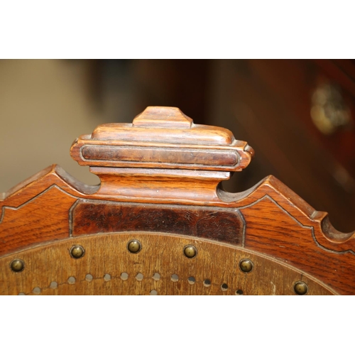 435 - A child's 19th century oak 1875 patent metamorphic highchair with feeding tray