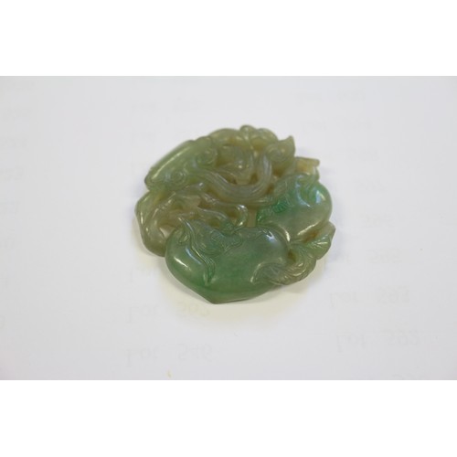 113 - A phoenix carved jade panel, 2 3/4