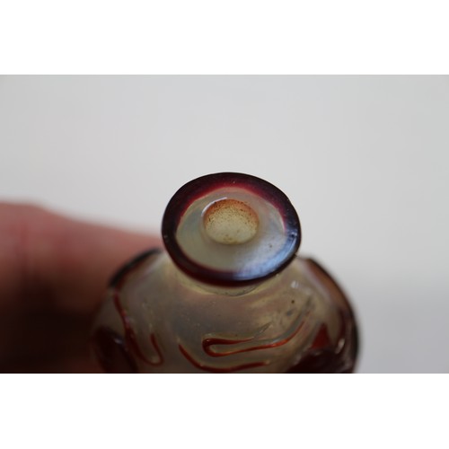 109 - A Chinese internal painted snuff bottle with coral stopper, 2 3/8