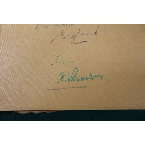 211 - An autograph book, reputedly containing autographs from Max Miller, Mary Ellis, Arthur Askey and man... 