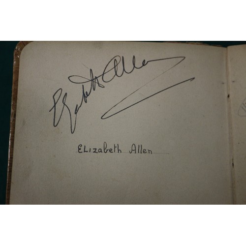 211 - An autograph book, reputedly containing autographs from Max Miller, Mary Ellis, Arthur Askey and man... 