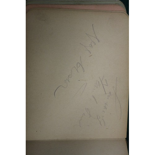 211 - An autograph book, reputedly containing autographs from Max Miller, Mary Ellis, Arthur Askey and man... 