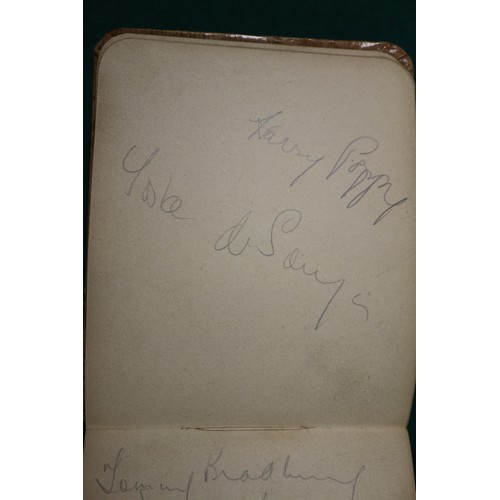 211 - An autograph book, reputedly containing autographs from Max Miller, Mary Ellis, Arthur Askey and man... 