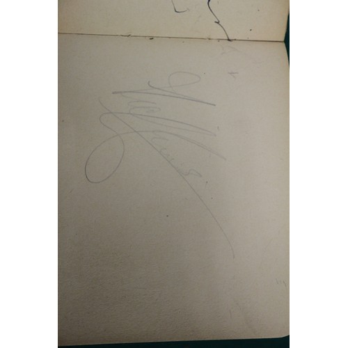 211 - An autograph book, reputedly containing autographs from Max Miller, Mary Ellis, Arthur Askey and man... 