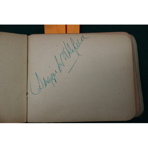 211 - An autograph book, reputedly containing autographs from Max Miller, Mary Ellis, Arthur Askey and man... 