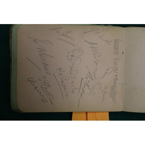 211 - An autograph book, reputedly containing autographs from Max Miller, Mary Ellis, Arthur Askey and man... 