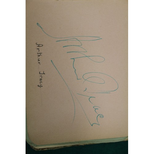 211 - An autograph book, reputedly containing autographs from Max Miller, Mary Ellis, Arthur Askey and man... 