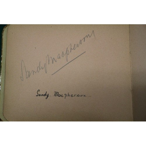 211 - An autograph book, reputedly containing autographs from Max Miller, Mary Ellis, Arthur Askey and man... 