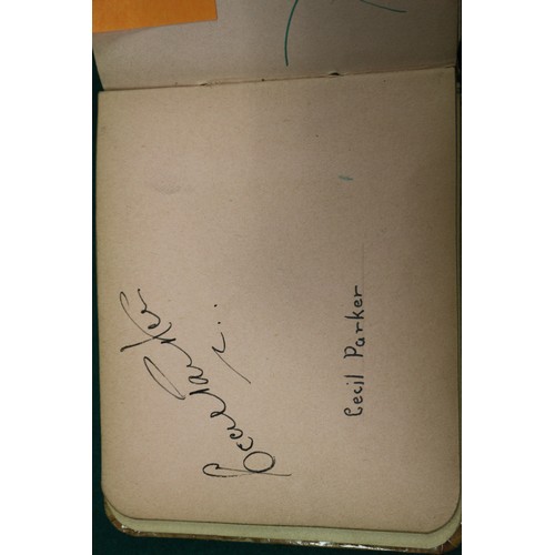 211 - An autograph book, reputedly containing autographs from Max Miller, Mary Ellis, Arthur Askey and man... 