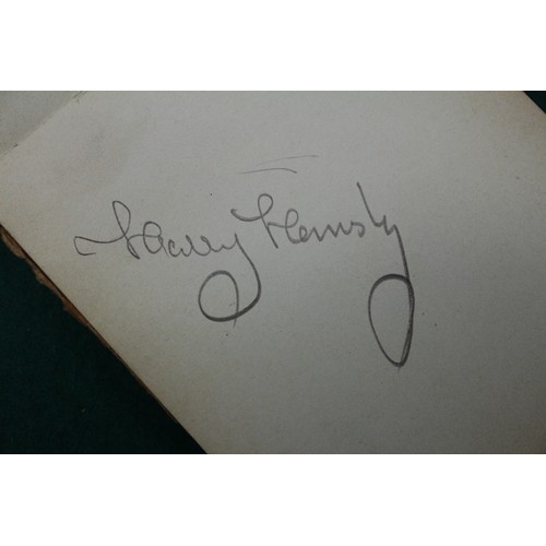 211 - An autograph book, reputedly containing autographs from Max Miller, Mary Ellis, Arthur Askey and man... 