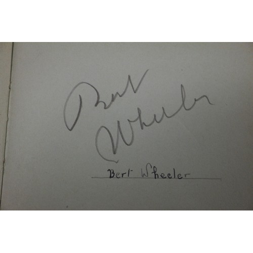 211 - An autograph book, reputedly containing autographs from Max Miller, Mary Ellis, Arthur Askey and man... 