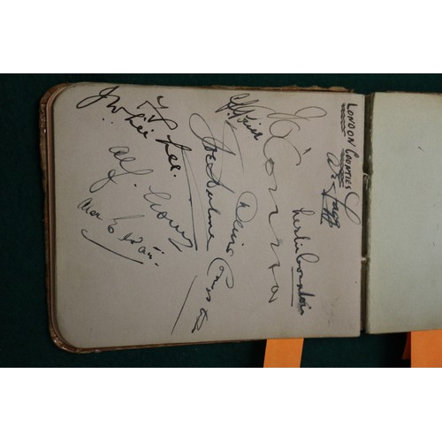 211 - An autograph book, reputedly containing autographs from Max Miller, Mary Ellis, Arthur Askey and man... 