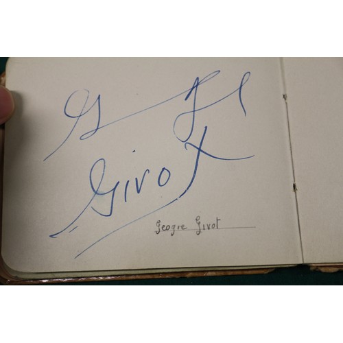 211 - An autograph book, reputedly containing autographs from Max Miller, Mary Ellis, Arthur Askey and man... 