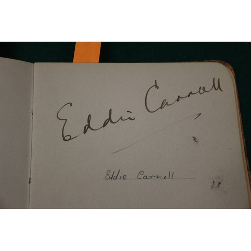 211 - An autograph book, reputedly containing autographs from Max Miller, Mary Ellis, Arthur Askey and man... 