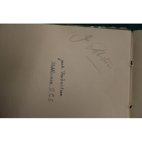 211 - An autograph book, reputedly containing autographs from Max Miller, Mary Ellis, Arthur Askey and man... 